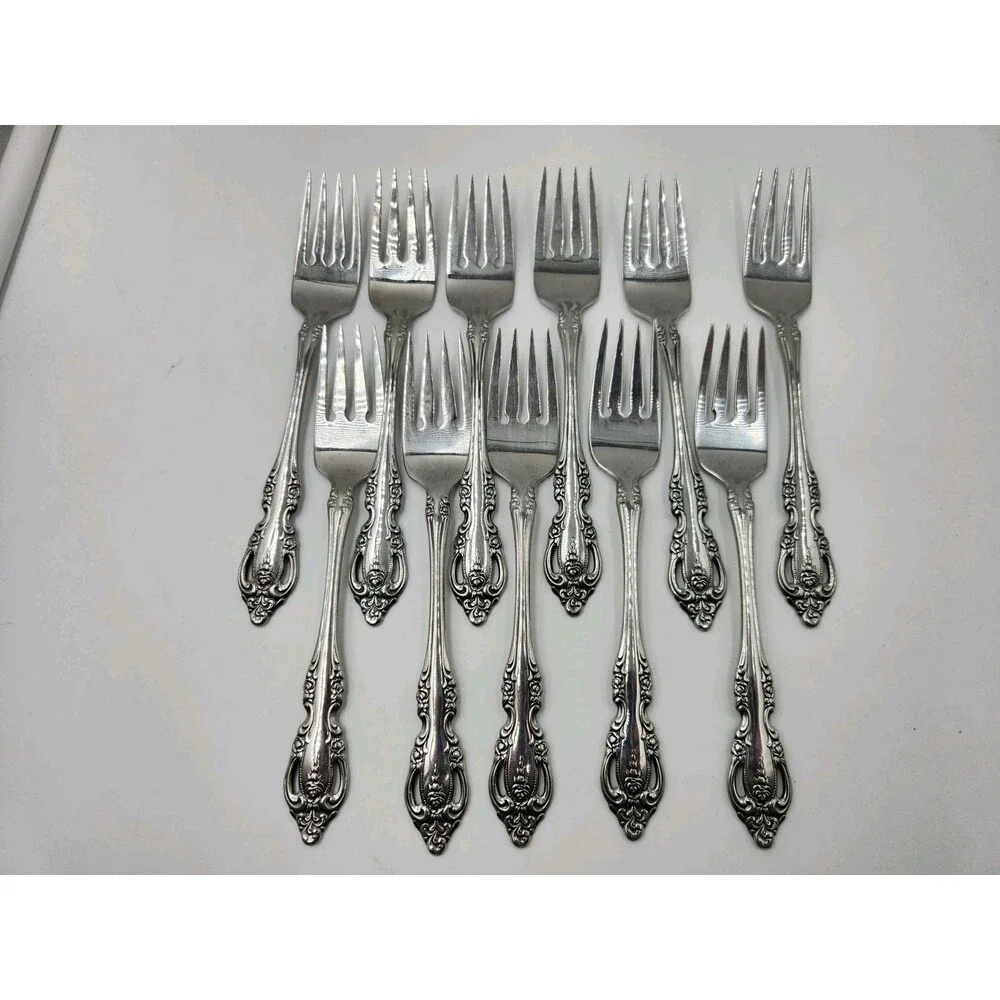 11 Oneida Brahms Salad Forks Community Stainless Flatware Silverware Fork 6 3/4